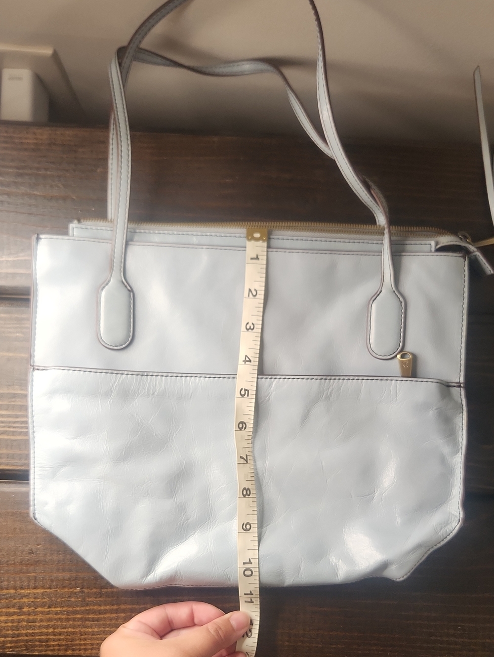 Hobo Friar Light Blue Leather Tote Handbag - Picture 16 of 16
